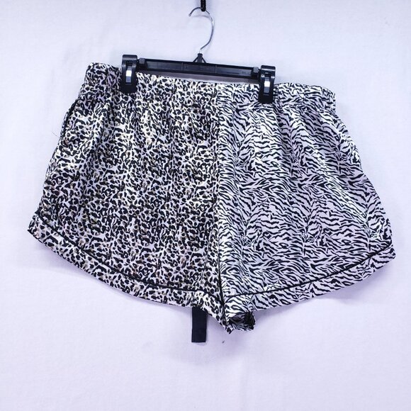 BB Dakota Pajama Set Shirt and Shorts Animal Print Satin Zebra Leopard Sleepwear - Picture 15 of 16